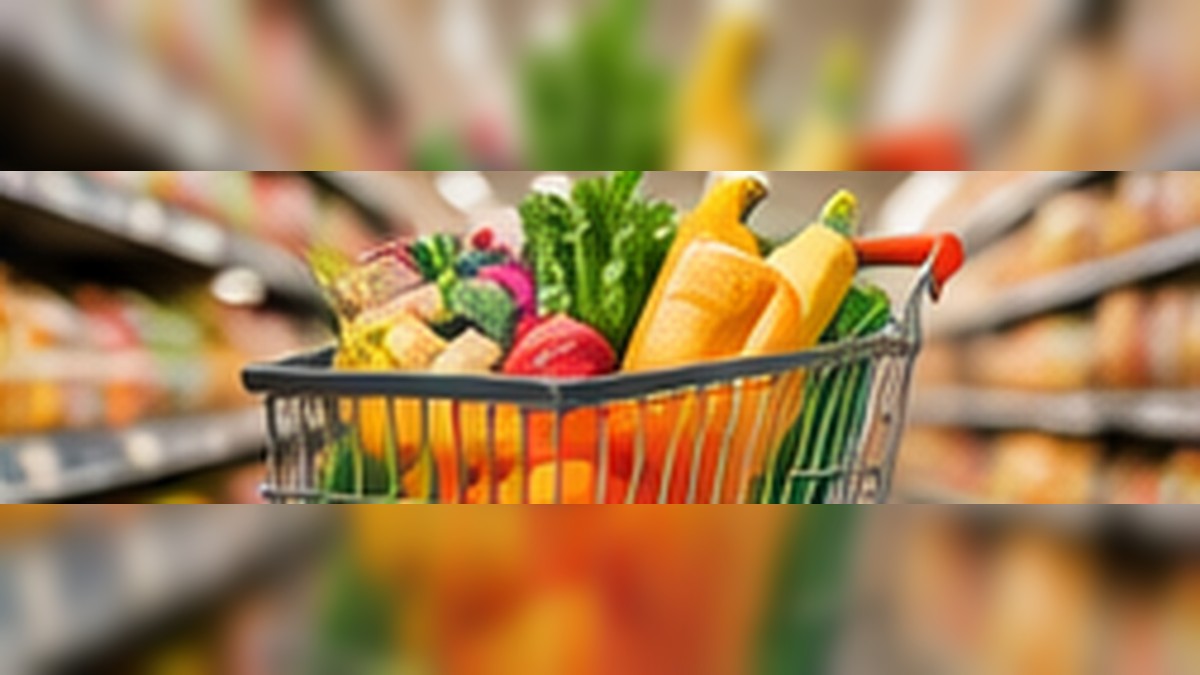 Boodschappen doen met verse producten in de supermarkt