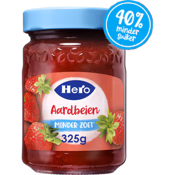Hero Jam Minder Zoet Aardbeien 325g