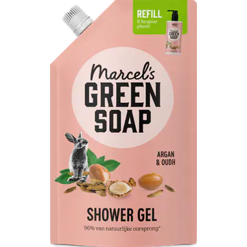 Marcel's Green Soap Showergel Argan & Oudh Navulling 500 ML