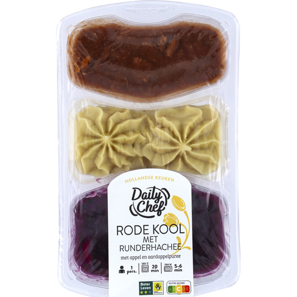 Daily Chef hachee met rode kool en aardappelpuree