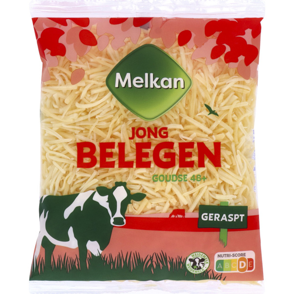 Melkan Geraspte kaas Gouda Jong belegen 48+