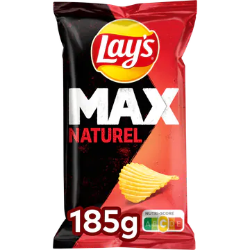 Lay's Max Ribbel Chips Naturel 185 gr