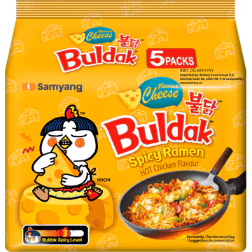 Buldak Noedels Spicy Ramen Cheese Flavour 5 x 140 g