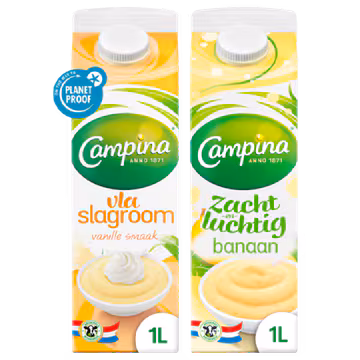 Campina Slagroomvla & Campina Vla Banaan