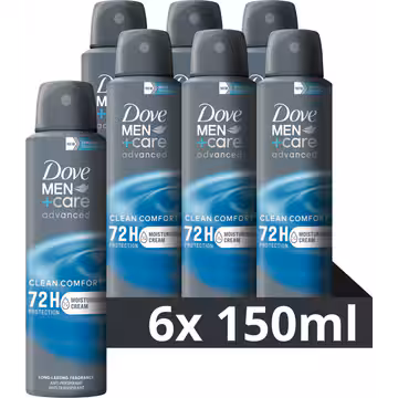 Dove Men+Care Advanced Anti-Transpirant Deodorant Spray Clean Comfort 6 x 150 ml