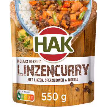 Hak Indiaas Gekruid Linzen Curryschotel 550g