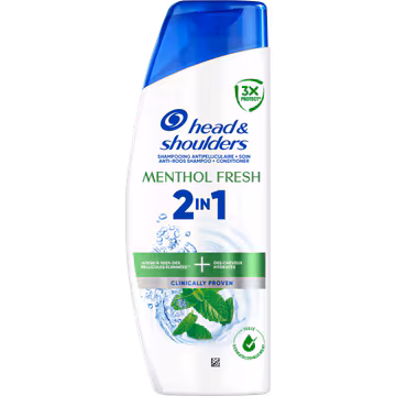 Head & Shoulders Menthol Fresh 2in1 Anti-roos Shampoo Voor Jeukende Hoofdhuid 250ml