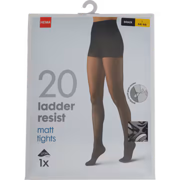 HEMA Panty 20D 44/46 Zwart Ladder Resistent