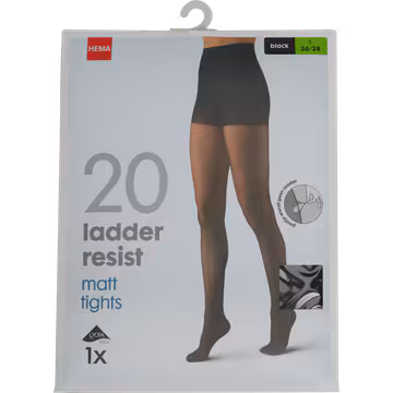 HEMA Panty Ladder Resistent 20 Denier Zwart Maat 36/38