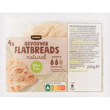 Jumbo - Gevouwen Flatbreads Naturel - 4 Stuks