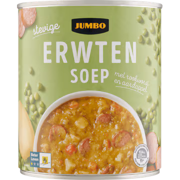 Jumbo Stevige Erwtensoep met Rookworst en Aardappel 800 ml
