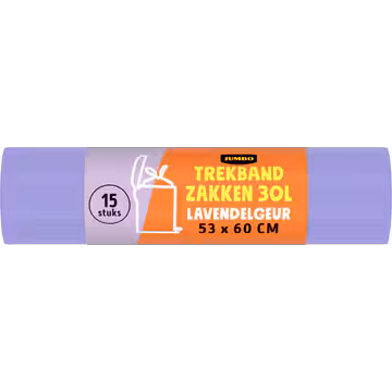 Jumbo Trekbandzakken 30 L Lavendelgeur 15 Stuks