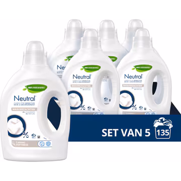 Neutral Wasverzachter Parfumvrij 5 x 27 wasbeurten