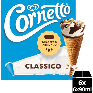 Ola IJs Cornetto Classico 6 Stuks 6 x 90ml