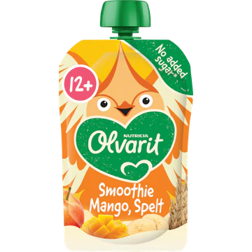 Olvarit Knijpfruit Smoothie Mango Spelt 12+ Maanden 100 g