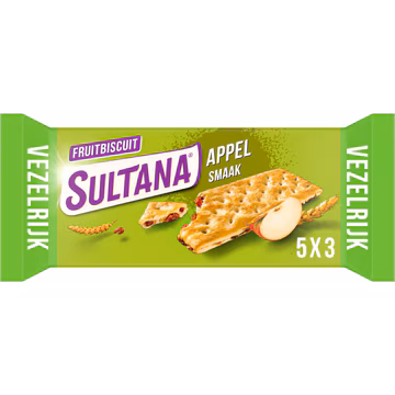 Sultana Fruitbiscuit Appel koek 5x3 stuks