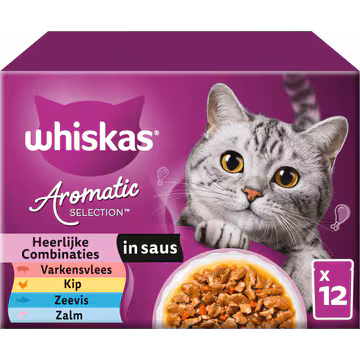 Whiskas Aromatic Heerlijke Combinaties in Saus 12 x 85 g