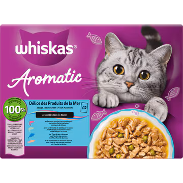 Whiskas Aromatic Zalige Zeevruchten in Saus 12x85g