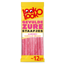 Look-O-Look Zure gevulde staafjes Aardbei-Vanille125 Gram229